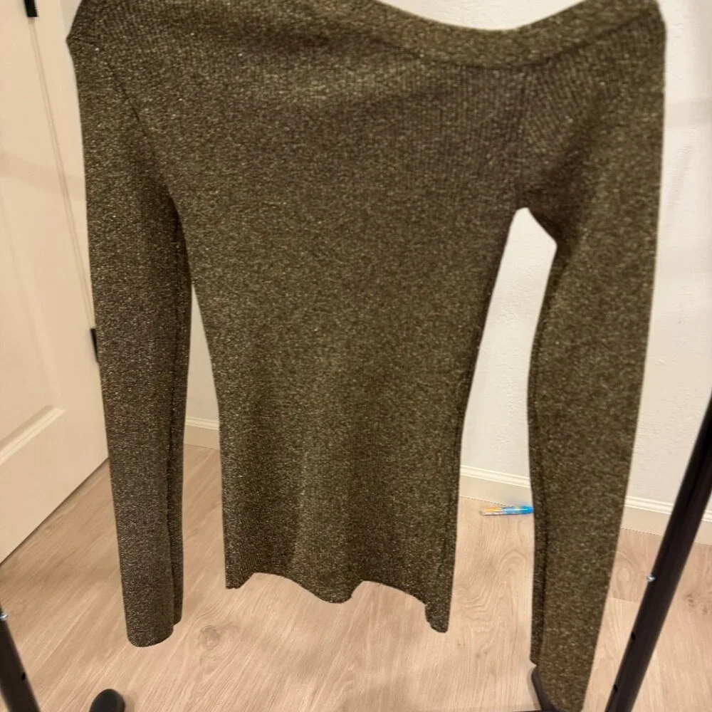 STAUD Craftsman Sweater Color: Metallic Gold - Picture 7 of 8